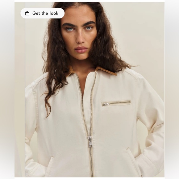 Reformation Harrison Utility Jacket Cream Brown Size S - Picture 2 of 11